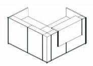 Стойка-ресепшн угловая. (Школьная мебель марка "Интерьер" серия "TDI School")